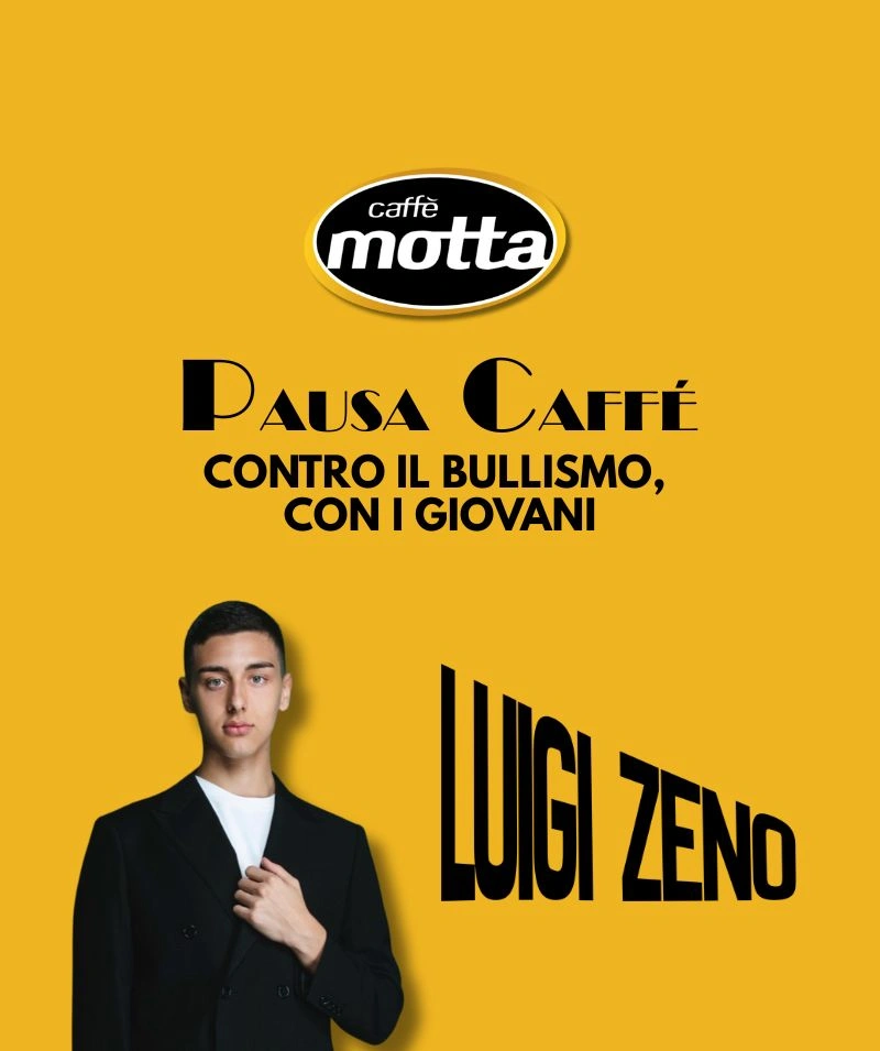 Caffè Motta partner del progetto "Pausa caffè contro il bullismo" con Luigi Zeno